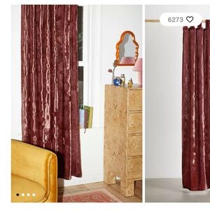 Urban Outfitters Velvet Curtain in PALE PINK / CHAMPAGNE